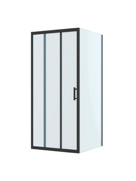 Фото Душевой уголок BelBagno UNO-195 100x90 UNO-195-AHF-31-100/90-C-NERO стекло прозрачное, профиль черный