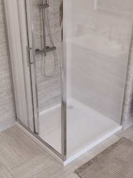 Фото Душевой уголок BelBagno UNO-195 100x90 UNO-195-AHF-31-100/90-P-Cr стекло рифленое, профиль хром