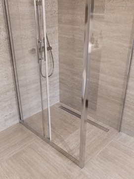 Фото Душевой уголок BelBagno UNO-195 110x90 UNO-195-AH-1-110/90-C-Cr стекло прозрачное, профиль хром