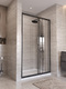 Фото Душевая дверь в нишу BelBagno UNO-195 120x195 UNO-195-BF-3-120-C-NERO стекло прозрачное, профиль черный 2