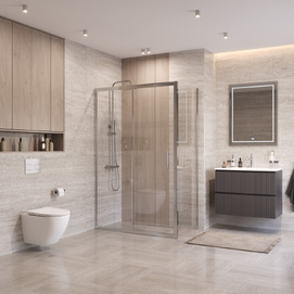 Фото Душевой уголок BelBagno UNO-195 120x80 UNO-195-AH-1-120/80-C-Cr стекло прозрачное, профиль хром