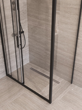 Фото Душевой уголок BelBagno UNO-195 120x80 UNO-195-AHF-31-120/80-C-NERO стекло прозрачное, профиль черный