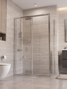 Фото Душевой уголок BelBagno UNO-195 130x70 UNO-195-AH-1-130/70-C-Cr стекло прозрачное, профиль хром