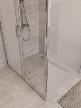Фото Душевой уголок BelBagno UNO-195 130x90 UNO-195-AH-1-130/90-P-Cr стекло рифленое, профиль хром