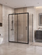 Фото Душевой уголок BelBagno UNO-195 140x80 UNO-195-AH-1-140/80-C-NERO стекло прозрачное, профиль черный 0