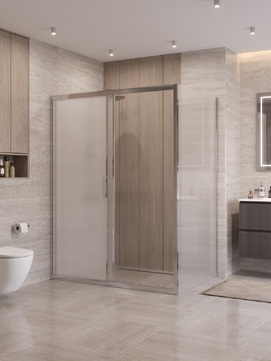 Фото Душевой уголок BelBagno UNO-195 150x90 UNO-195-AH-1-150/90-P-Cr стекло рифленое, профиль хром