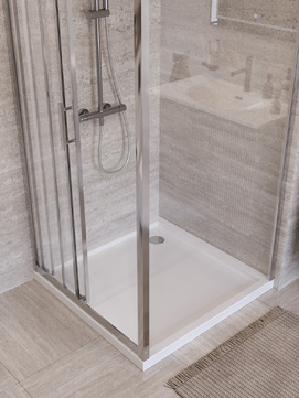 Фото Душевой уголок BelBagno UNO-195 90x70 UNO-195-AHF-31-90/70-C-Cr стекло прозрачное, профиль хром