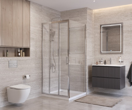 Фото Душевой уголок BelBagno UNO-195 90x70 UNO-195-AHF-31-90/70-C-Cr стекло прозрачное, профиль хром