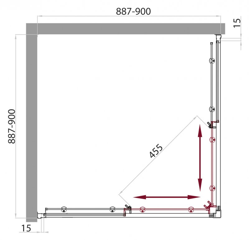 Душевой уголок 90x90 BelBagno Uno UNO-A-2-90-C-Cr, размер 90x90, цвет хром - фото 2