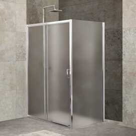 Душевой уголок BelBagno Unique 135x80 UNIQUE-AH-1-120/135-80-P-Cr стекло рифленое, профиль хром, без поддона
