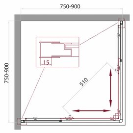 Фото Душевой уголок BelBagno Unique 90x90 UNIQUE-A-2-75/90-P-Cr стекло рифленое, профиль хром, без поддона
