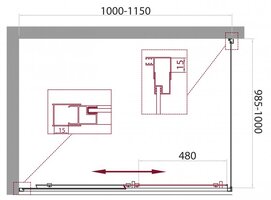 Душевой уголок 115x100 BelBagno Unique UNIQUE-AH-1-100/115-100-P-Cr