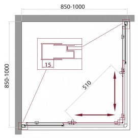 Фото Душевой уголок BelBagno Unique 100x100 UNIQUE-A-2-85/100-M-Cr стекло матовое, профиль хром, без поддона