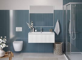 Мебель для ванной комнаты BelBagno Uno 100 см подвесная, 1 ящик, Bianco Opaco
