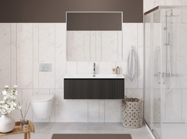 Мебель для ванной комнаты BelBagno Uno 100 см подвесная, 1 ящик, темно-серая матовая