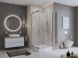 Душевой уголок BelBagno Uno 100x100 UNO-195-A-2-100-C-Cr стекло прозрачное, профиль хром