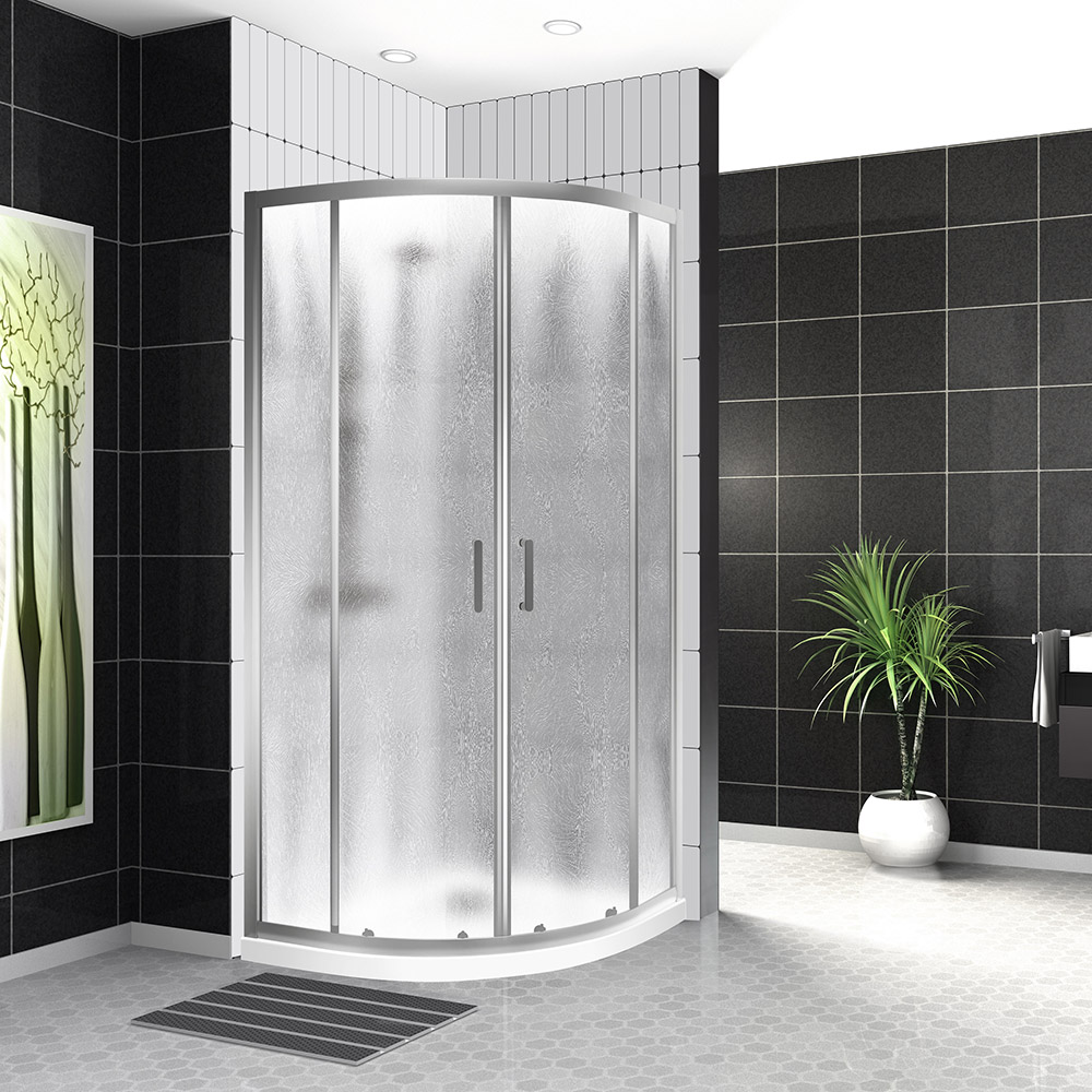 Душевой уголок BelBagno Uno 100x100 UNO-195-R-2-100-CH-CR стекло шиншилла, профиль хром, без поддона, размер 100x100 - фото 2