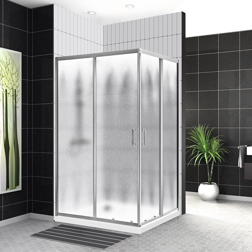 Душевой уголок BelBagno Uno 100x80 UNO-195-AH-2-100/80-CH-CR стекло шиншилла, профиль хром, без поддона, размер 100x80 - фото 2