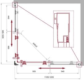 Фото Душевой уголок BelBagno Uno 120x100 UNO-195-AH-2-120/100-CH-CR стекло шиншилла, профиль хром, без поддона