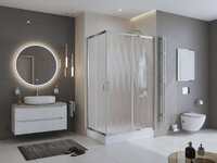 Душевой угол BelBagno Uno 120x100 UNO-195-AH-2-120/100-CH-CR стекло шиншилла, профиль хром, без поддона