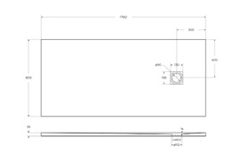 Фото Душевой поддон из литьевого мрамора BelBagno Uno 170x80 TRAY-MR-UNO-AH-170/80-35-W-CR с сифоном и накладкой в цвете хром