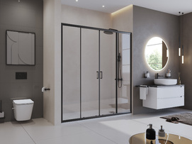 Фото Душевой поддон из литьевого мрамора BelBagno Uno 170x80 TRAY-MR-UNO-AH-170/80-35-W-CR с сифоном и накладкой в цвете хром