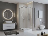 Душевой угол BelBagno Uno 80х80 UNO-195-A-2-80-C-Cr стекло прозрачное, профиль хром, без поддона