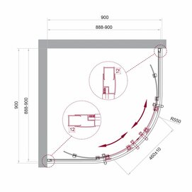    BelBagno Uno 9090 UNO-195-R-2-90-C-NERO  ,  ,  