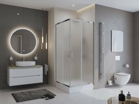 Душевой уголок BelBagno Uno 95x95 UNO-195-A-2-95-P-Cr стекло матовое, профиль хром, без поддона