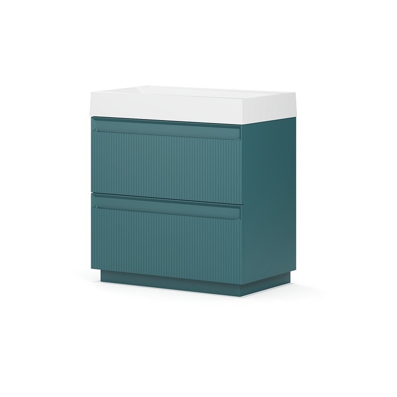 Тумба под раковину Belux Базель 70 см Н 70-02 напольная, голубой малахит матовый