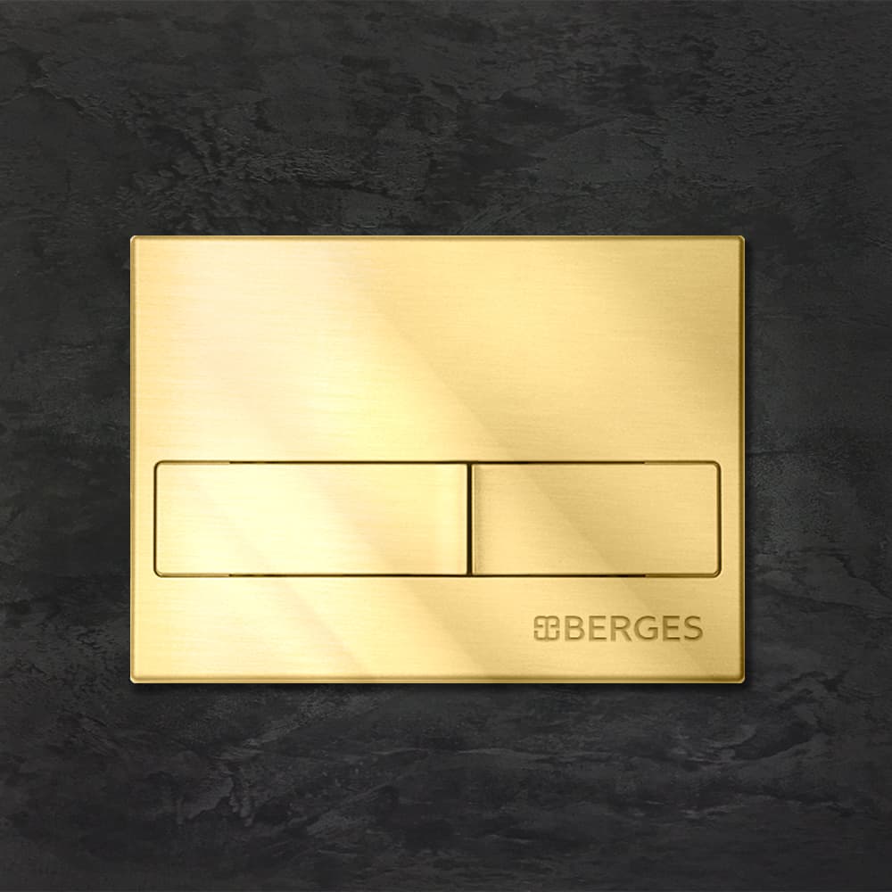 Кнопка для инсталляции Berges Novum 040019, двухрежимная, глянцевое золото, цвет золото глянец - фото 2