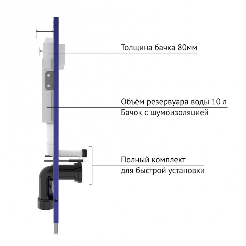 Инсталляция Berges NOVUM D3 кнопка глянцевый хром 040233 - фото 4