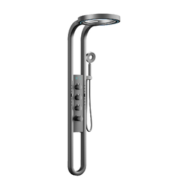 Душевая панель Black&White Gravity W075GM оружейная сталь, с функцией водопад и LED дисплеем