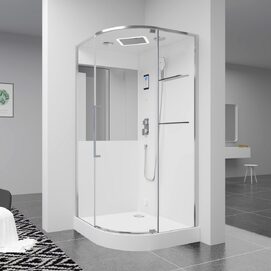 Душевая кабина Black&White Galaxy 100x100 G8891 с паром, стекло прозрачное, профиль хром
