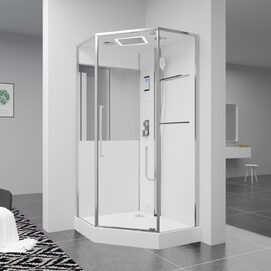 Душевая кабина Black&White Galaxy 100x100 G8895 с паром, стекло прозрачное, профиль хром