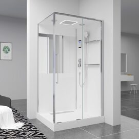 Душевая кабина Black&White Galaxy 115x90 G8898 с паром, стекло прозрачное, профиль хром