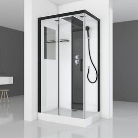 Душевая кабина Black&White Galaxy 110x80 G8800 стекло прозрачное, профиль черный