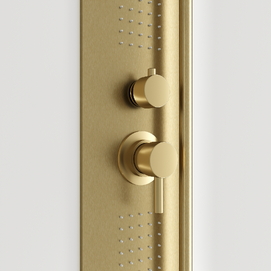 Фото Душевая кабина Black&White Galaxy 110x80 G8708-03 G стекло прозрачное, профиль брашированное золото