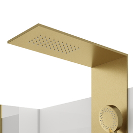 Фото Душевая кабина Black&White Galaxy 110x80 G8708-03 G стекло прозрачное, профиль брашированное золото