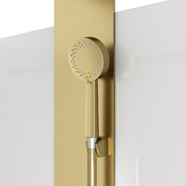 Фото Душевая кабина Black&White Galaxy 110x80 G8708-03 G стекло прозрачное, профиль брашированное золото