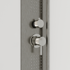 Фото Душевая кабина Black&White Galaxy 110x80 G8708-05 N стекло прозрачное, профиль  брашированный никель