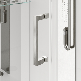 Фото Душевая кабина Black&White Galaxy 110x80 G8708-05 N стекло прозрачное, профиль  брашированный никель