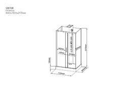 Фото Душевая кабина Black&White Galaxy 110x80 G8708-05 N стекло прозрачное, профиль  брашированный никель