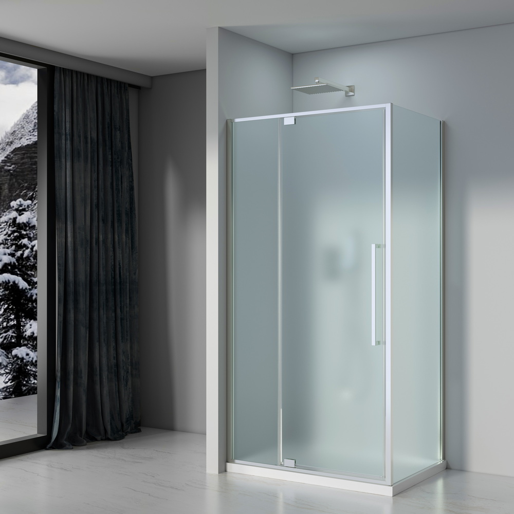 Душевой уголок BlackWhite 100х100 S812 CF-1000x1000 стекло матовое профиль хром без поддона 33390₽