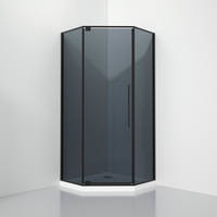 Душевой уголок Black&White 90x90 S815 BG-900x900 стекло тонированное, профиль черный, без поддона
