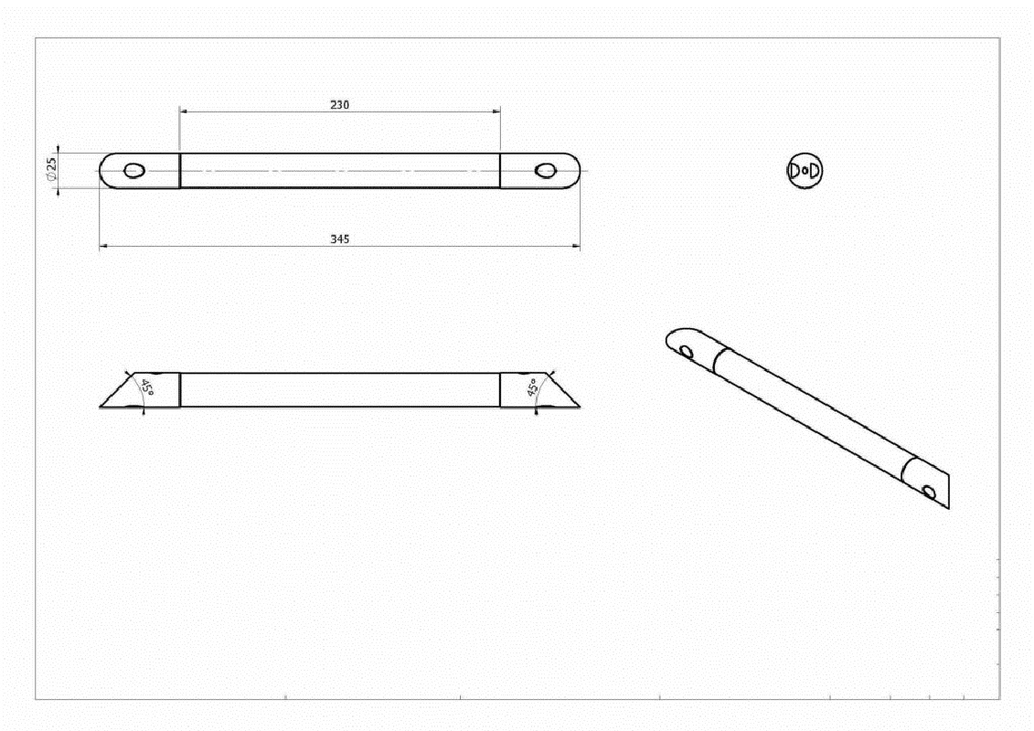 Универсальный угловой поручень Black&White SN-1155 для рук и стоп, цвет черный,  хром - фото 2