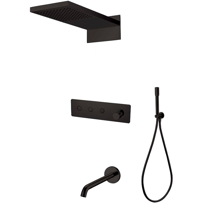 Встраиваемая душевая система Boheme Fusion 130-2-B черная с изливом 125944₽