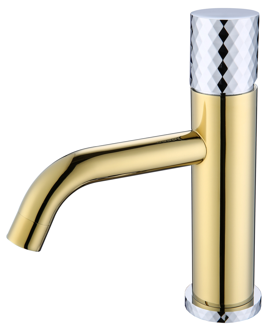 Смеситель для раковины Boheme Stick Gold Diamond Chrome 121-GCR золото, ручка хром - фото 2