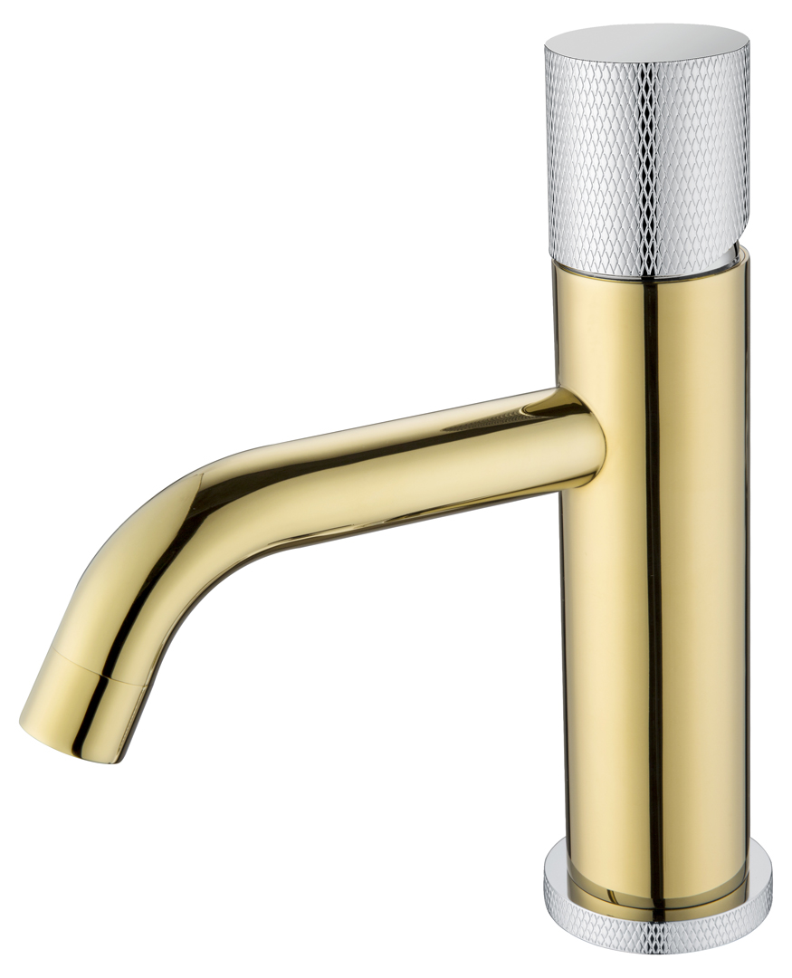 Смеситель для раковины Boheme Stick Gold Touch Chrome 121-GCR.2 золото, ручка матовый хром - фото 2