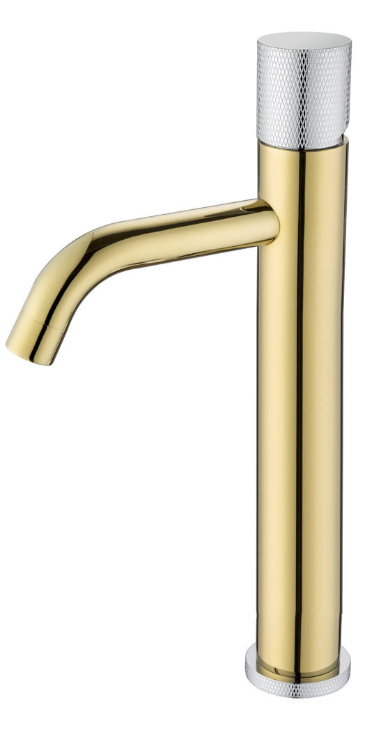 Смеситель для раковины Boheme Stick Gold Touch Chrome 122-GCR.2 золото, ручка матовый хром - фото 1